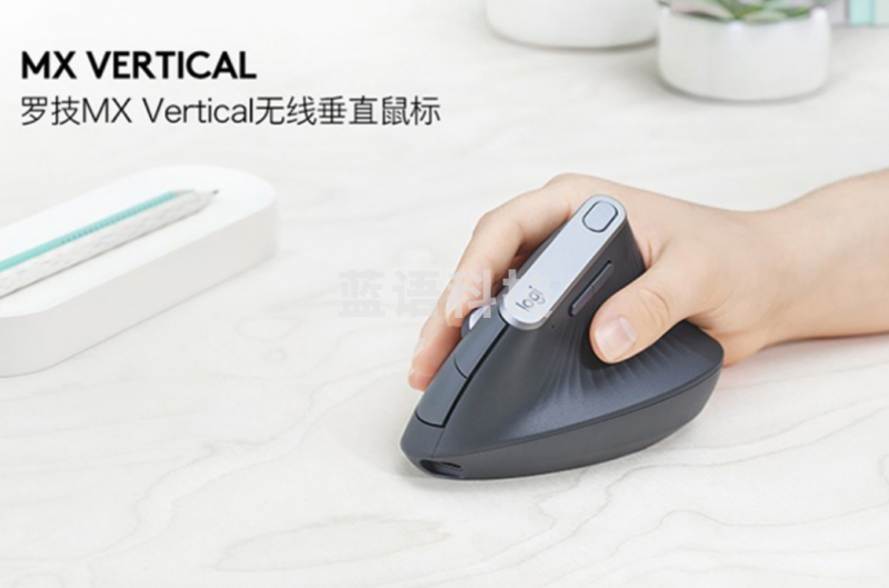 罗技(Logitech) MX Vertical 无线蓝牙鼠标 商务办公鼠标人体工程学鼠标 垂直鼠标 黑灰色