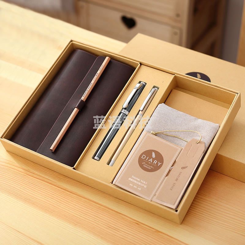 得力 22200 商务皮面本套装(棕黄)(12本装)