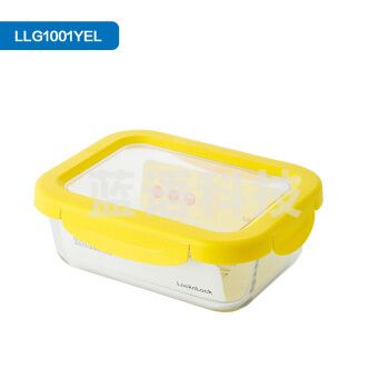 乐扣乐扣(LOCK&LOCK)LLG1001YEL 清透保鲜盒 高颜值耐热玻璃密封可拆卸透明盖微波炉冰箱分隔饭盒-630ml黄