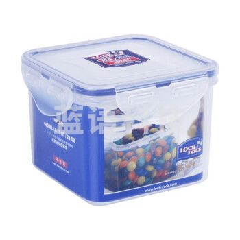 乐扣乐扣(LOCK&LOCK)HPL851 塑料正方形保鲜盒680ML微波炉加热饭盒便携水果盒