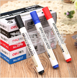 得力6801白板笔(蓝)单盒10支装