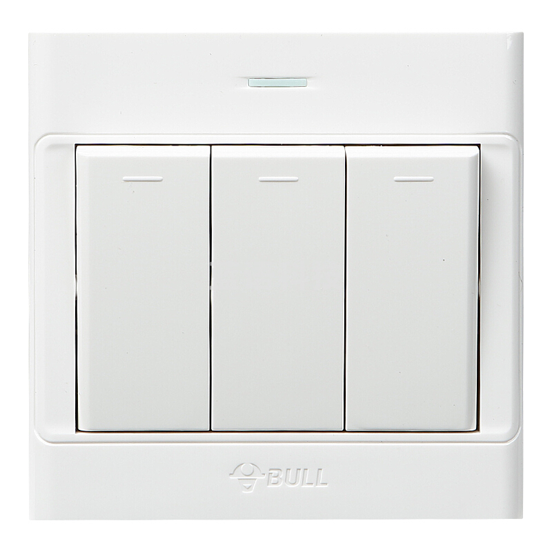 公牛 BULL 开关插座 G09K311Y (白色) 三联单控电源开关 明装zhygh_330202521