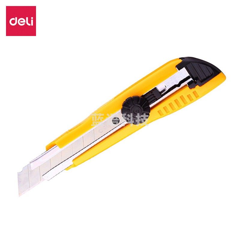 得力(deli)美工刀裁纸刀手动锁定功能裁纸刀壁纸刀颜色随机 旋转锁定 2043
