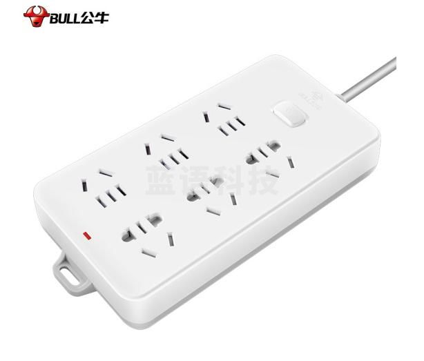 公牛(BULL) GN-109K 6位总控5米线长插线板