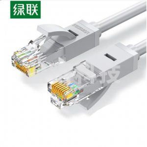 绿联 UGREEN 20173 六类网线 NW102 CAT6千兆八芯双绞跳线 0.5米 灰白色