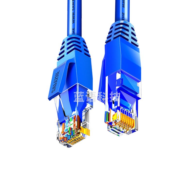 山泽(SAMZHE)TMA-6080CAT6类六类千兆八芯双绞成品网络跳线蓝色8米