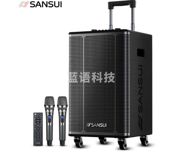 山水(SANSUI)E12广场舞音响 户外音响k歌演出移动便携式拉杆唱歌跳舞大功率重低音带无线话筒 12吋低音+双美声话筒