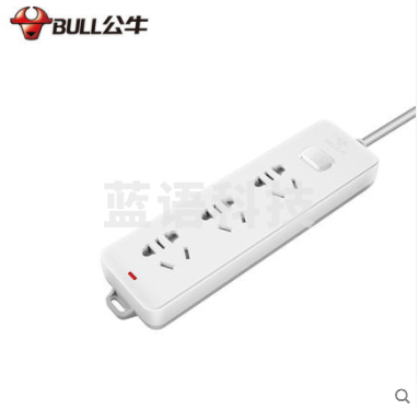 公牛GN-212 3米导线多位插座移动插排(一开+3个五孔)10A250V
