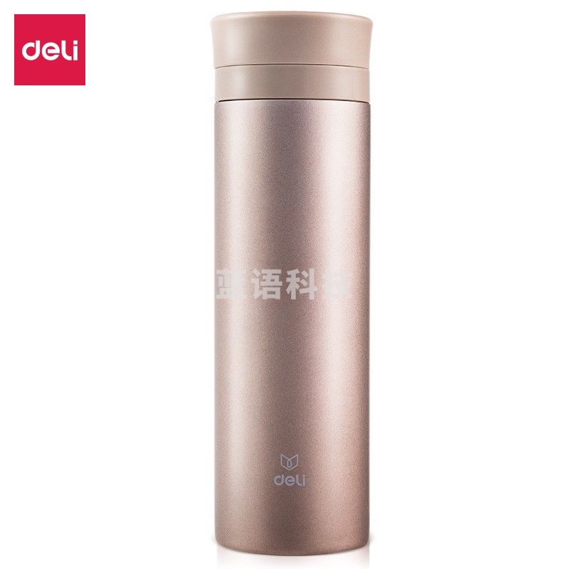 得力17658保温杯(310ml)(香槟金)(1个/盒)真空不锈钢保温杯 保温保冷男女水杯