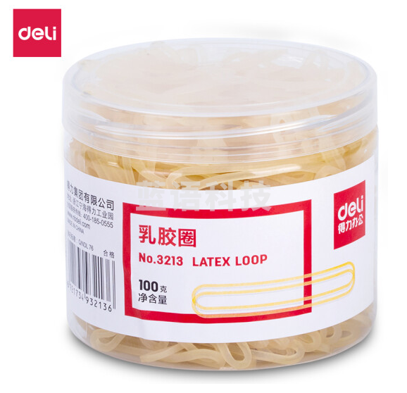 得力(deli)100g办公耐用乳胶圈/橡皮筋/橡胶圈/牛皮筋 财务用品 办公用品 3213.