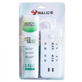 公牛(BULL)GNV-UUA124 智能插座 2USB+4插孔 1.5M