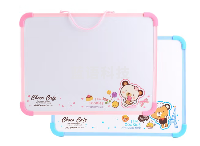 得力(deli)儿童白板挂式写字板学生绘画教学黑板留言板家用可擦写记事板涂鸦板卡通画板小白板 中号 7803