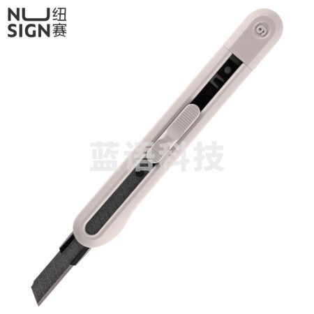得力(deli)纽赛NS063T小号特氟龙美工刀壁纸刀 尾部自带折刀器 极影灰