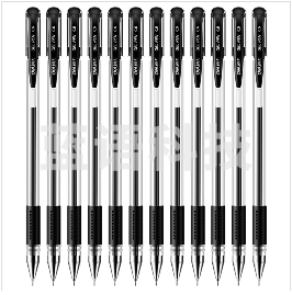 得力6601中性笔0.5mm半针管(黑色)(12支/盒)(10盒起送)