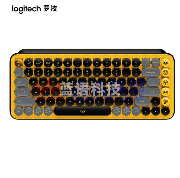 罗技(Logitech)POP KEYS无线蓝牙机械键盘 办公键盘 复古键盘 iPad键盘 泡泡TTC茶轴-热力黄(单键盘