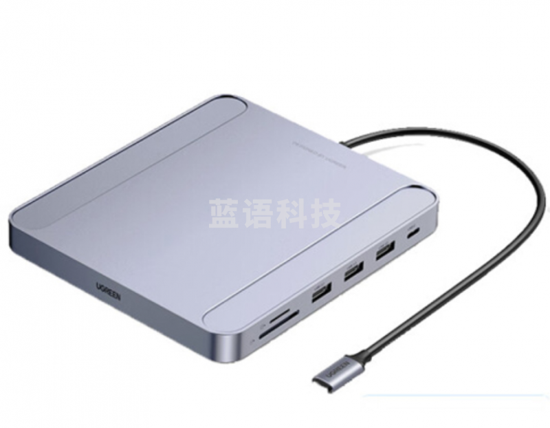绿联(UGREEN)CM522 Type-C扩展坞 Type-C转千兆网卡+3口USB 分线器+读卡器 iMac专用60378
