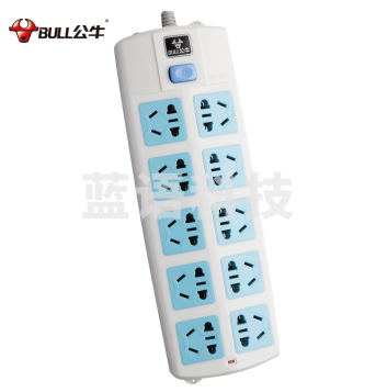 公牛(BULL) GN-218 插排 10孔 5米 总控开关