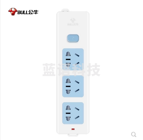 公牛(BULL) GN-413K  不带电源线款 无线  插座无线接线板电源插排插线板带开关3插位孔拖线板