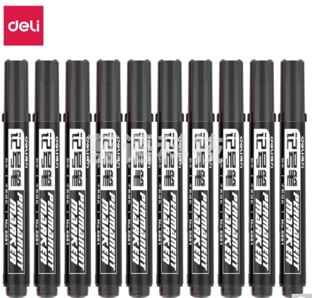 得力(deli) 记号笔大头水笔油性粗笔写字标记笔记号笔 6881 记号笔 黑色