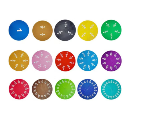 舜江 演示大号 磁性分数问题演示器 小学数学三五年级教具 磁吸附分数盘 分数块加减运算教学教具 直径22cm磁性分数问题演示模型