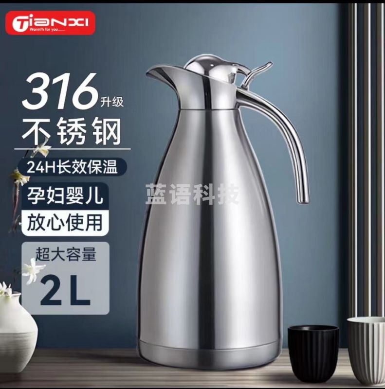 天喜(TIANXI)保温壶 家用保温壶大容量 暖水瓶 2L
