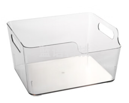 得力(deli)桌面收纳盒 居家收纳筐收纳篮 桌面整理杂物收纳框 透明大号PK109 、