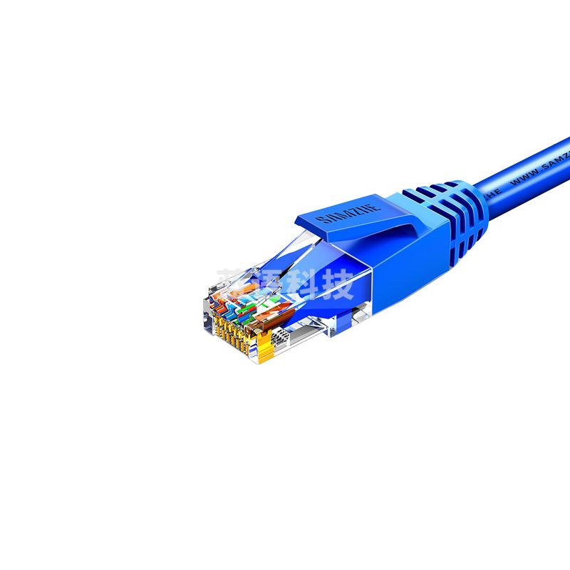 山泽(SAMZHE)TMA-6010CAT6类六类千兆八芯双绞成品网络跳线蓝色1米