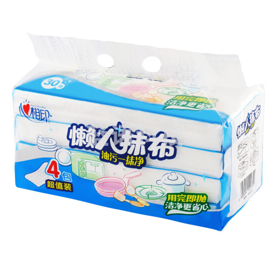 心相印 懒人抹布 厨房抹布 一次性抹布 抽取式30抽*4包.