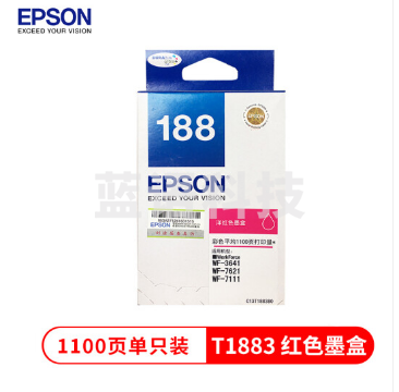 爱普生(EPSON)T1883 红色墨盒 (适用WF-3641/7111/7621/7218/7728机型)约1100页X系列等)