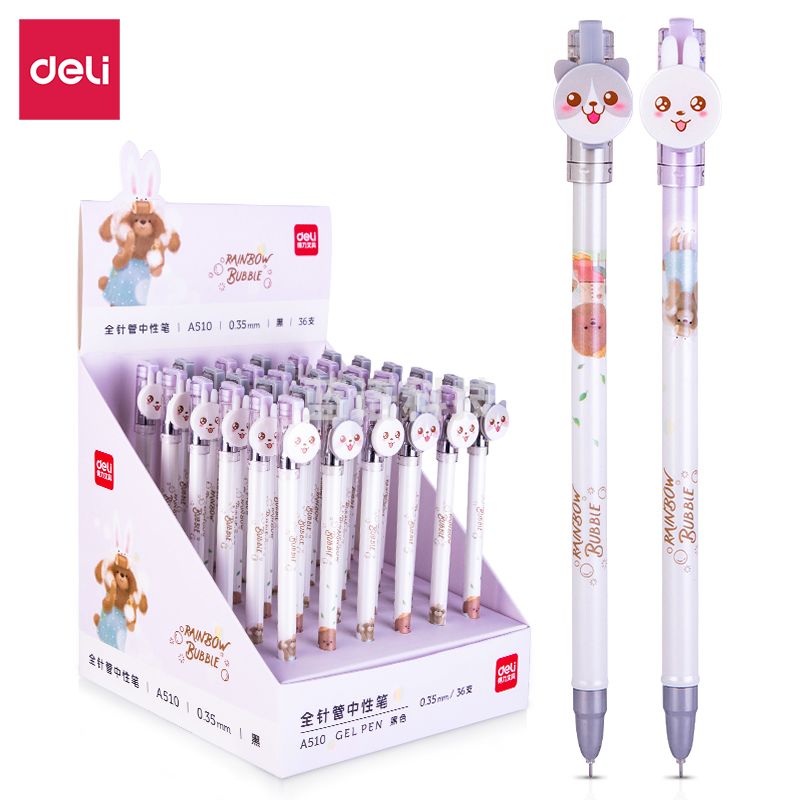 得力A510学生中性笔0.35mm全针管(黑)(支)
