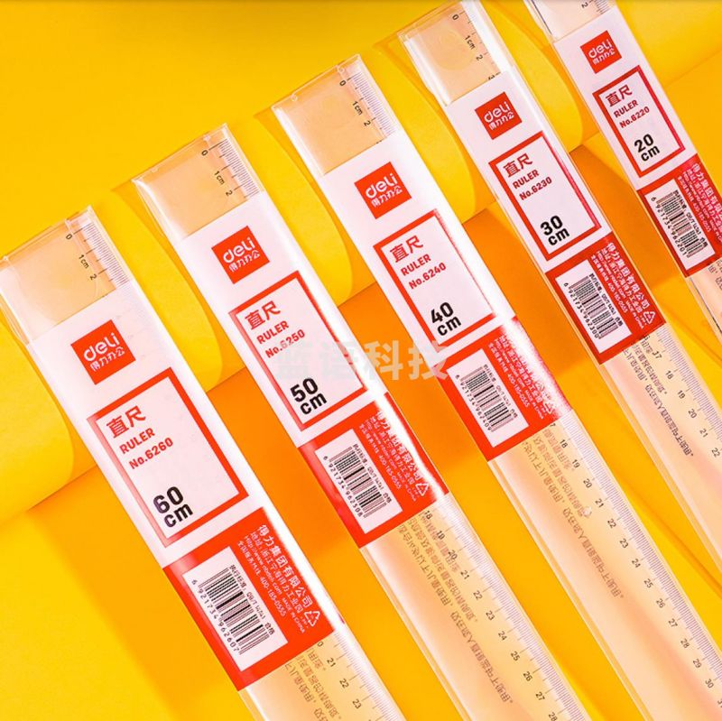 得力有机玻璃直尺塑料直尺40CM直尺6240 ID:506