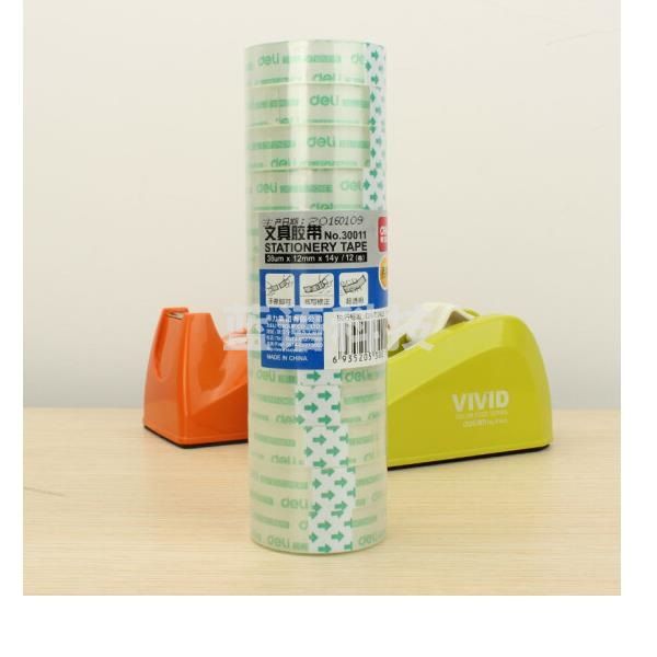 得力(deli)30011透明胶带文具胶带 透明胶 12卷/筒