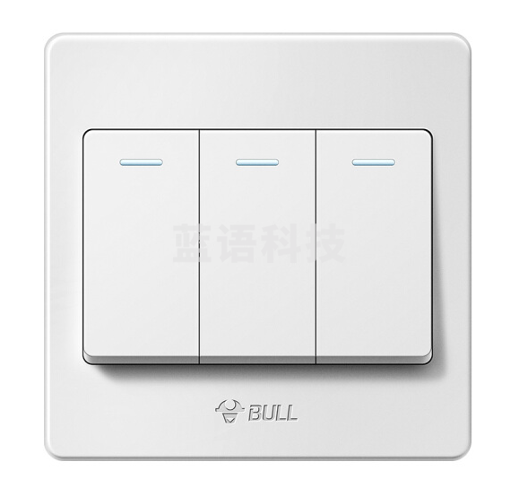 公牛 开关插座 三开单控开关 86型