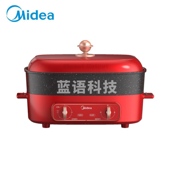 美的（Midea） 多功能料理锅家用电烤锅 方形一体式 不带蒸片 DY3525E102R