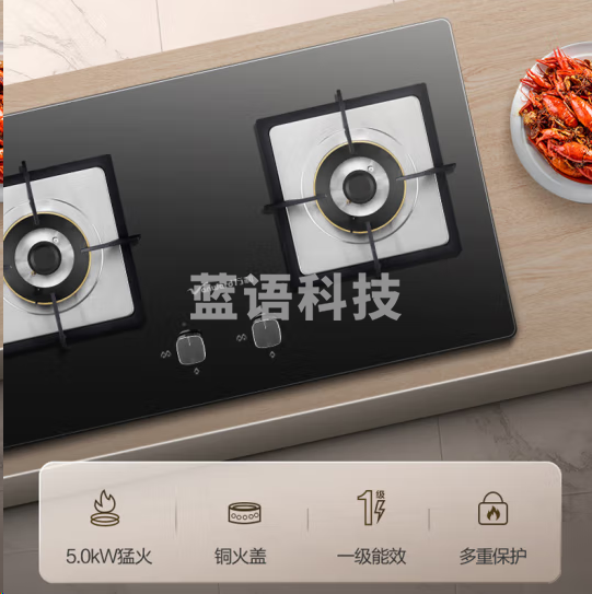 万和H6-L02Z天然气燃气灶灶具 5.2kW双猛火灶具 台嵌两用 超一级能效 钢化玻璃面板