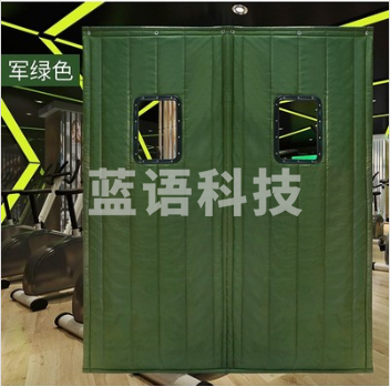巨联军绿色带窗户门帘  布艺棉门帘 单位：每平米 (支持，有货期，提前沟通)  .