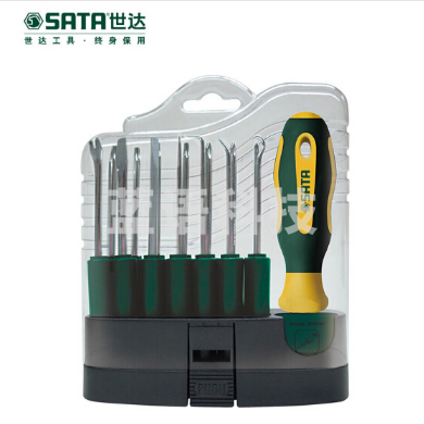 世达（SATA）16件可换头螺丝批组套货号09346