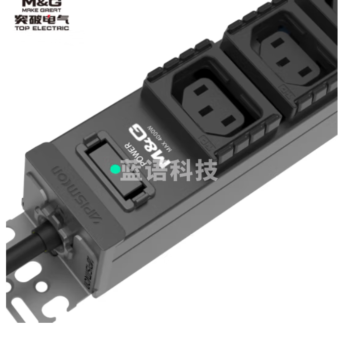 M&G突破电气PDU机柜插座/16A输入10A输出10位自锁IEC13插孔插线板/3米线/07TG131001 PDU插排