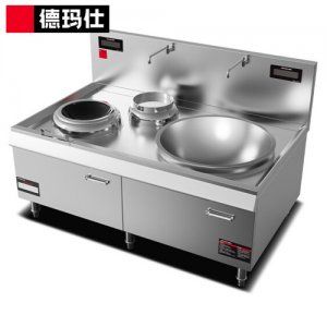 德玛仕 DEMASHI HW-SDC15C-07 电磁炉 大功率商用 大锅灶 学校单位食堂厨房设备 双头电灶台 201材质