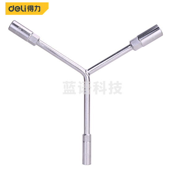 得力（deli） Y型三叉套筒扳手三头扳手10*12*14mm 外六角套筒扳手机修汽修工具 DL101214