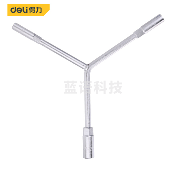 得力（deli） Y型三叉套筒扳手三头扳手8*10*12mm 外六角套筒扳手机修汽修工具 DL81012