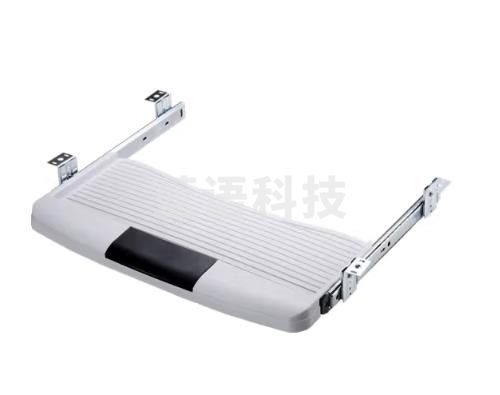 加装书桌电脑键盘托架加厚电脑键盘架抽屉配35宽滑 K2灰白色整套(滑轨+托盘)