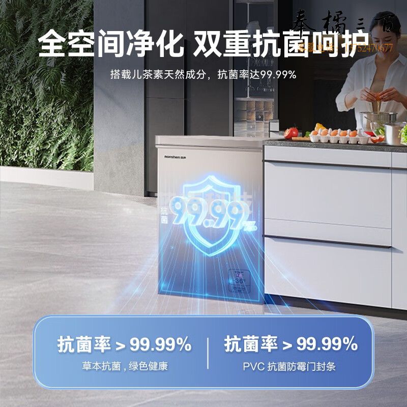 容声（Ronshen）100升小型家用冰柜冷冻冷藏迷你冷柜一级能效电脑控温BD/BC-100MSYA