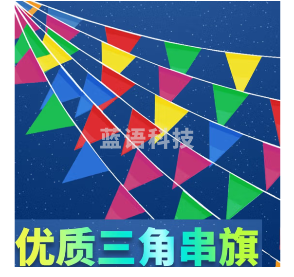 天顺(tianshun) 彩旗三角串旗装饰彩旗 小号三角旗1