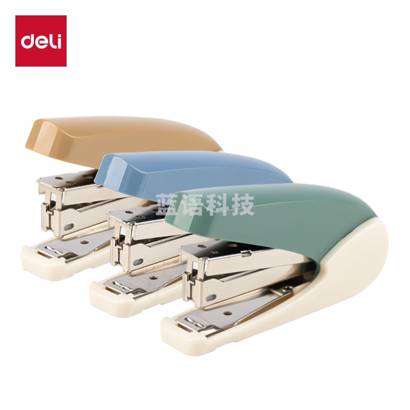 得力(deli)10#迷你省力订书机/订书器套装 20页可订 办公用品 混色0230-T附订书针