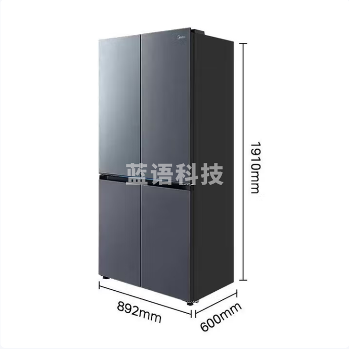 美的BCD-601WUSPZM(E) 熊墩墩601十字四开门双系统超净科技超薄零嵌入式冰箱 海贝黛