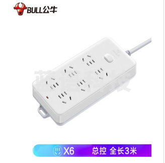 BULL/公牛接线板GN-109K 3米线 6位总控
