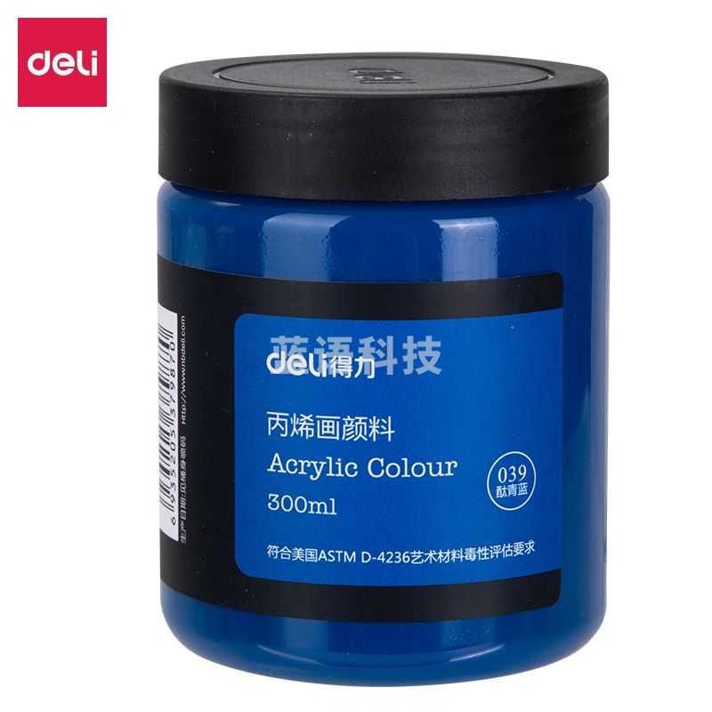 得力73875_丙烯颜料酞青蓝(酞青蓝)(10瓶起售，偏远区域下单请电话咨询).
