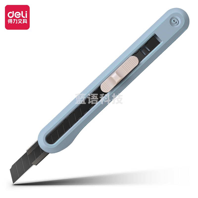 得力(deli)纽赛NS063-SC小号美工刀尾部自带折刀器 蓝色