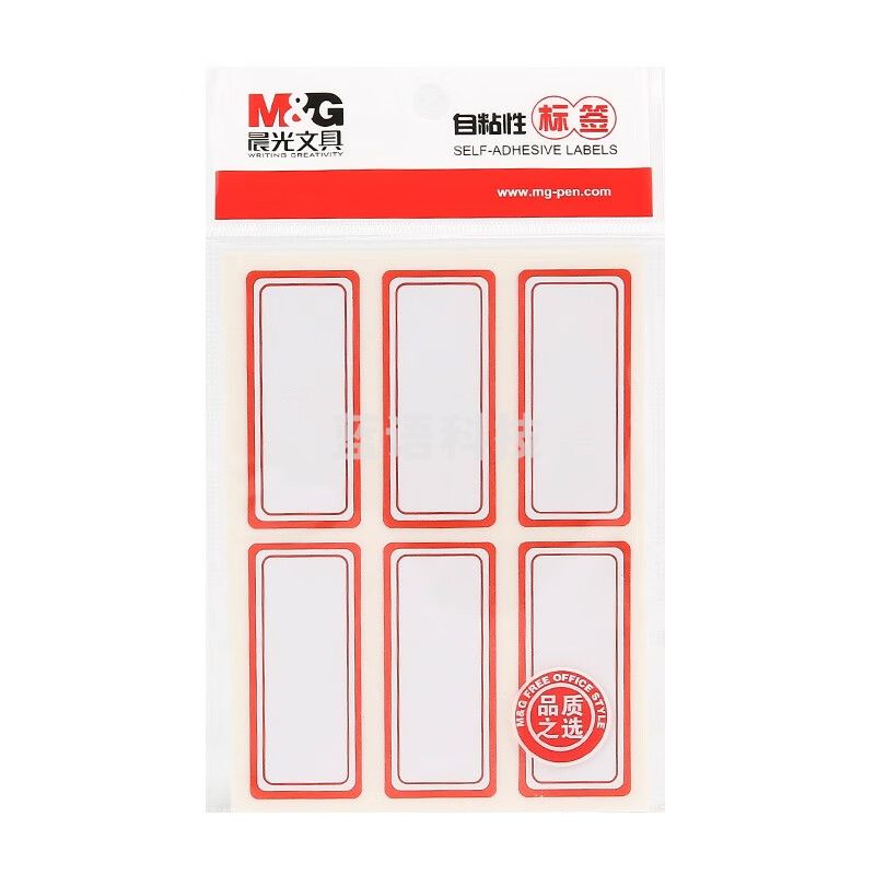 晨光(M&G)文具6枚*10页红框自粘性标签贴纸  便利便签条 百事贴 价格条标签贴YT-06（10包装）